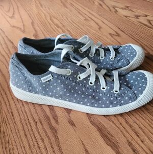 Palladium blue poka dot tennis shoes size 8